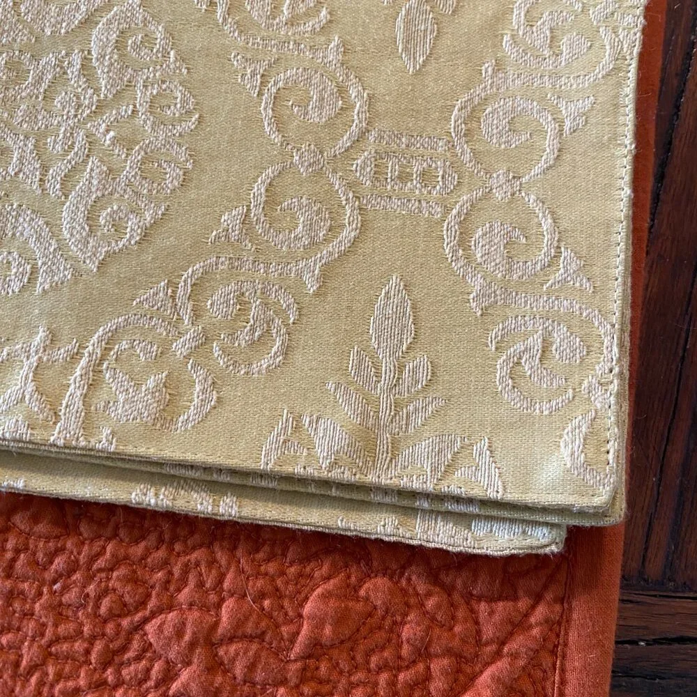 Pier 1 Imports Gold Jacquard Placemats – Set of 4 - Perfect for the Holidays
